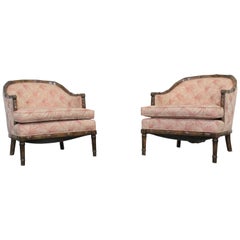 Pair of Mid-Century Modern Faux Bamboo Club Chairs