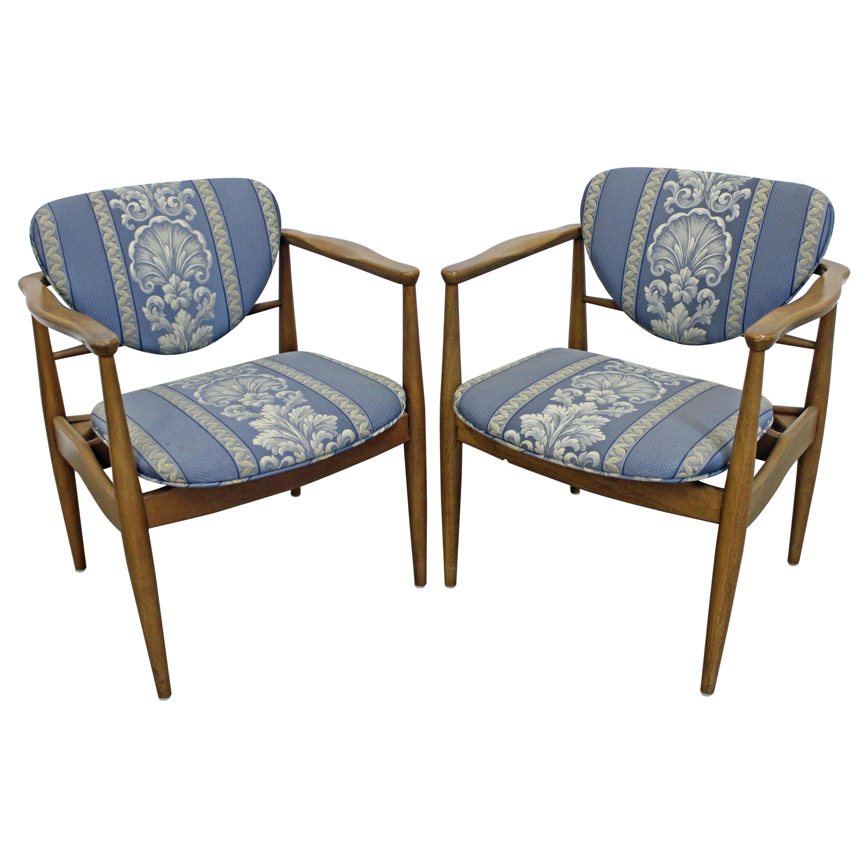Pair of Mid-Century Modern Finn Juhl Walnut Armchairs