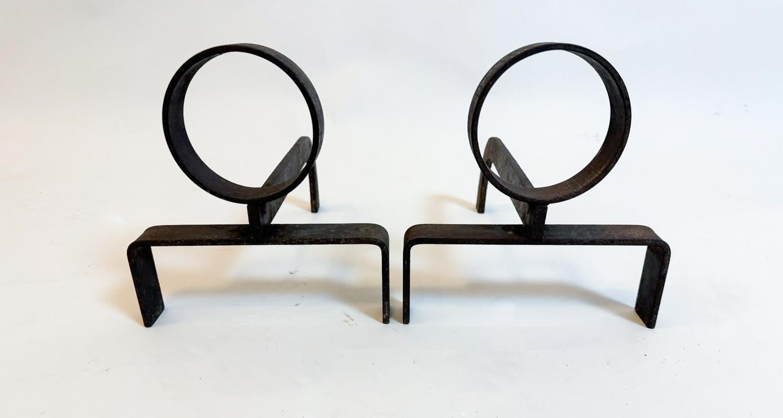 Mid-20th Century Pair of Mid-Century Modern Firedogs, Italy, 1950s For Sale
