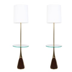 Paire de lampadaires modernes du milieu du siècle par la Laurel Lamp Company:: États-Unis