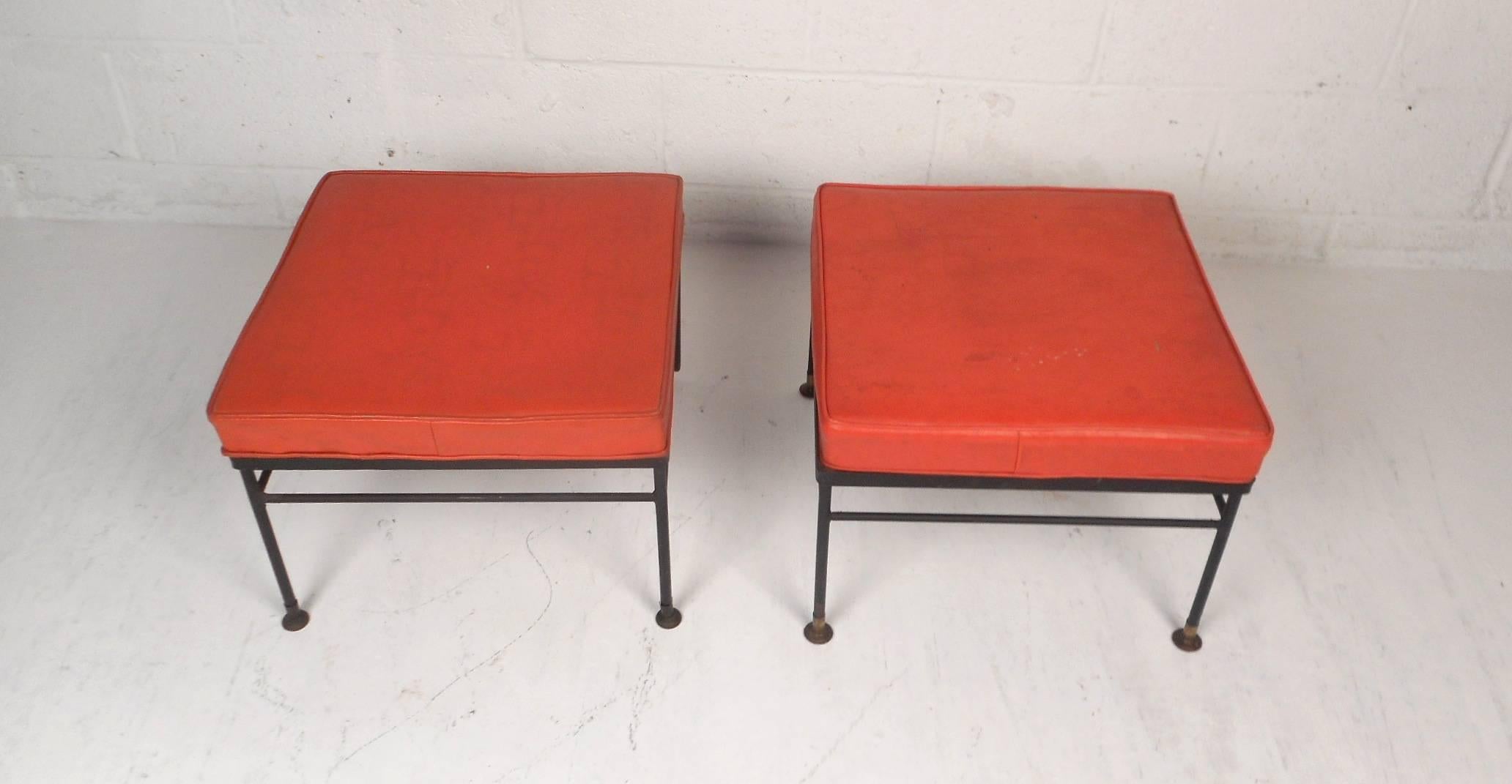 Pair of Mid-Century Modern Foot Stools In Good Condition In Brooklyn, NY