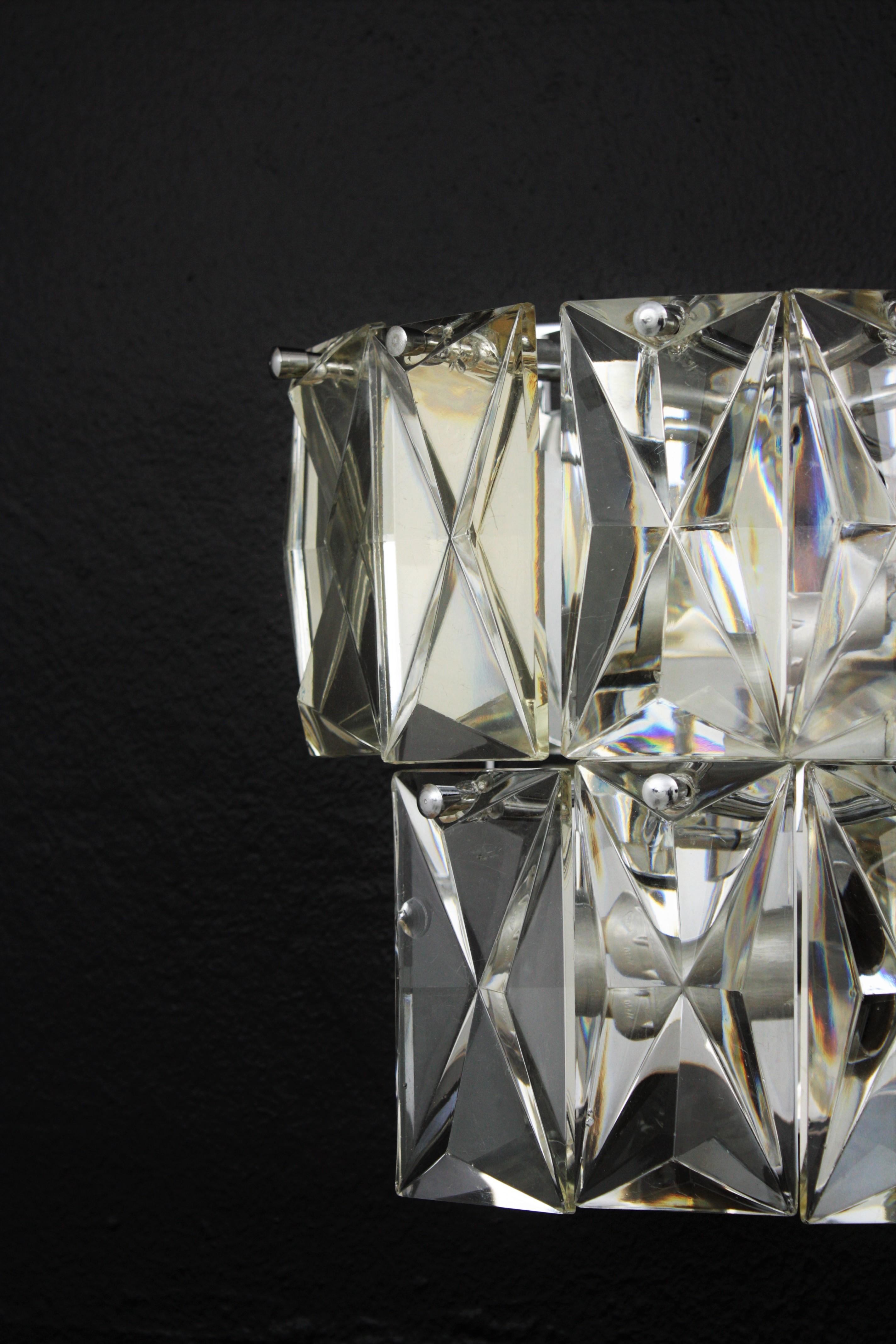 Pair of Crystal Wall Lights, Baccarat Style For Sale 2