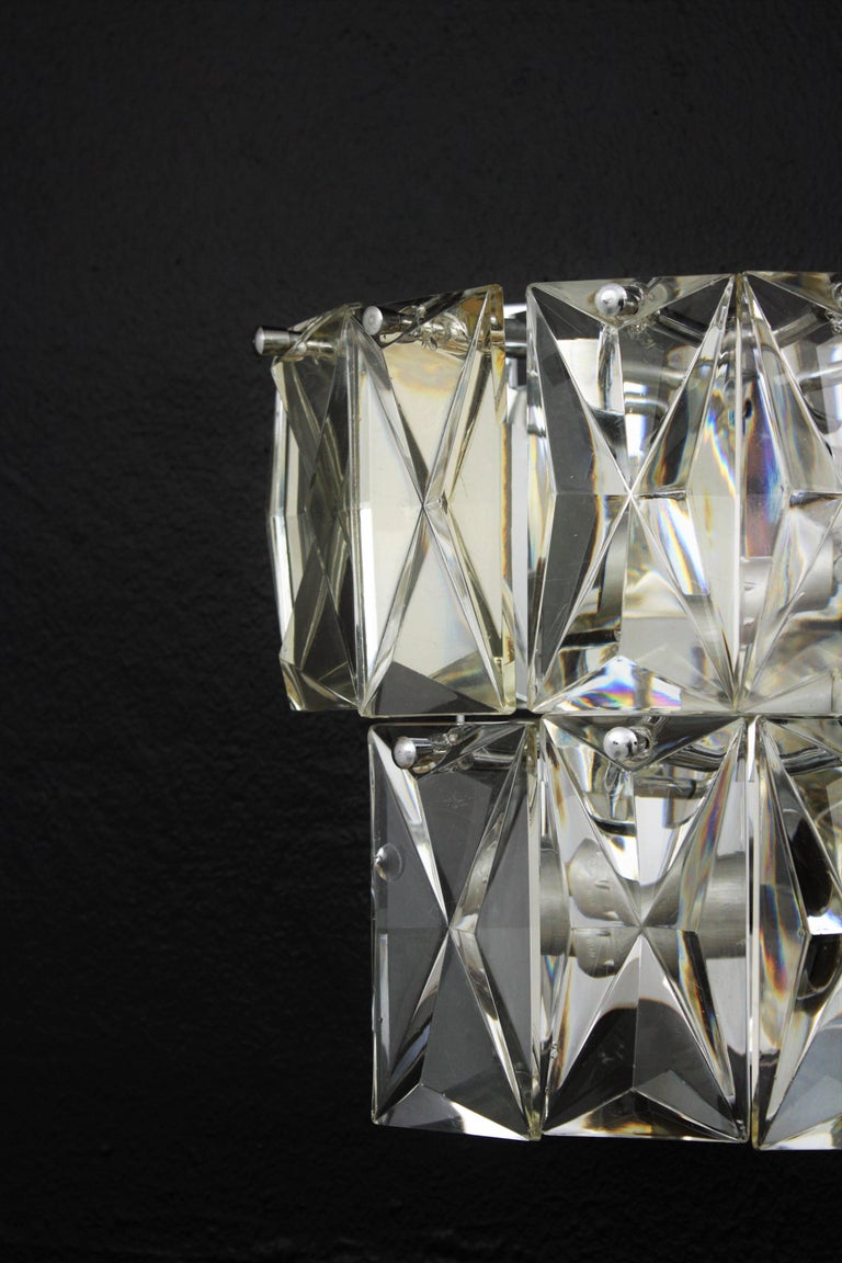 Pair of Crystal Wall Lights, Baccarat Style For Sale 4