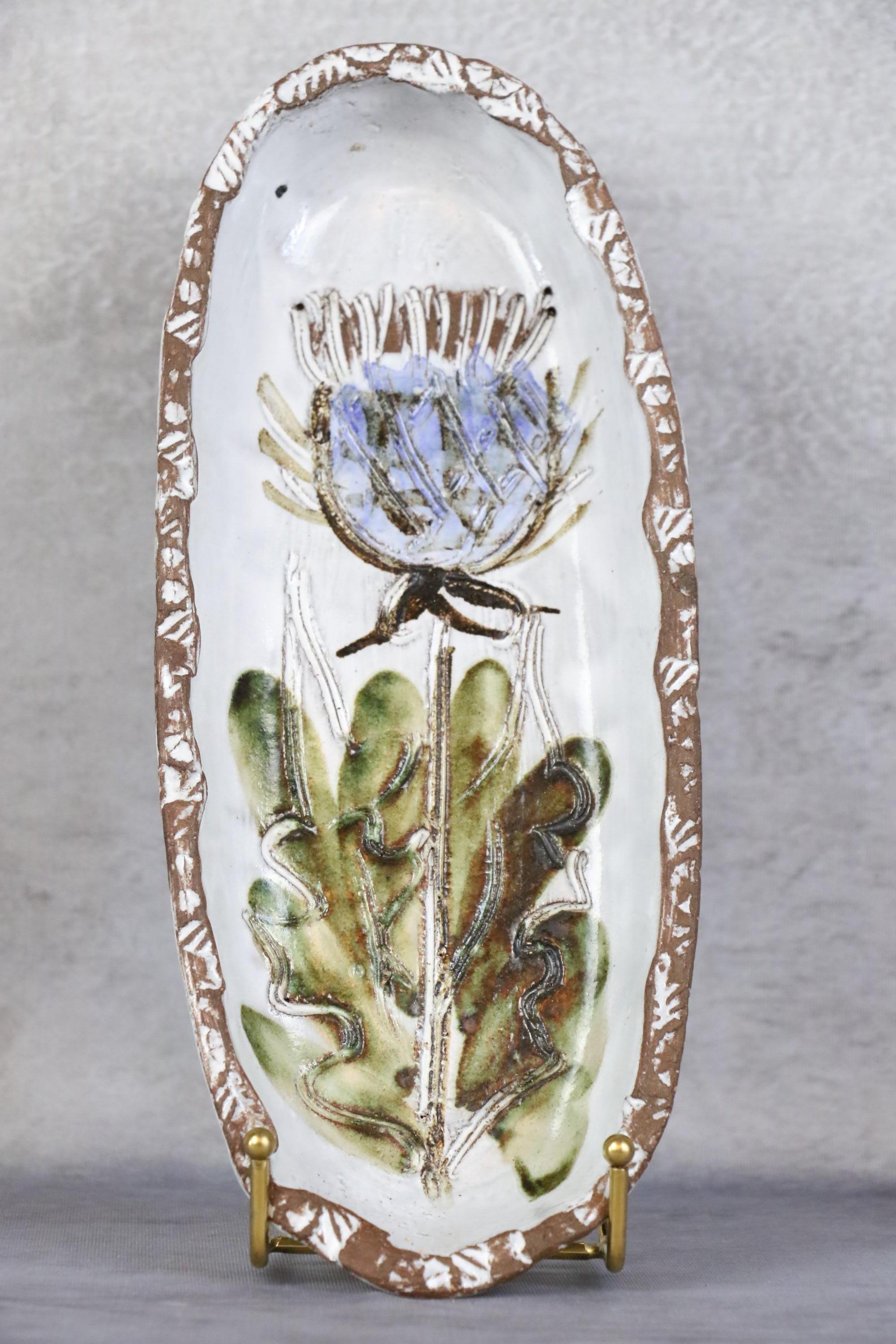Coppia di vassoi decorativi in ceramica francese di Albert Thiry, 1960 in vendita 5
