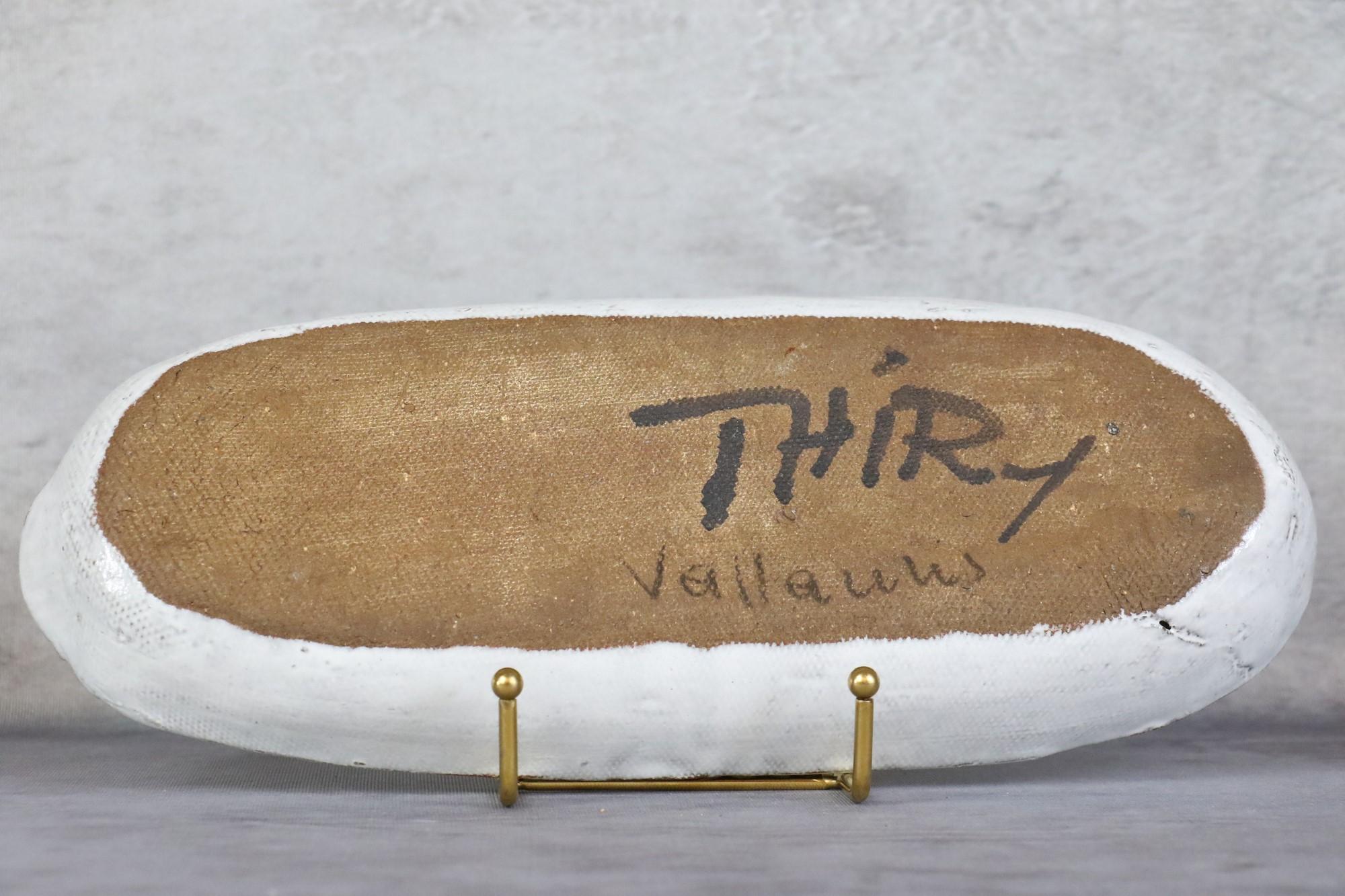 Pair of Mid-Century Modern French Ceramic decorative trays Albert Thiry, 1960s For Sale 10