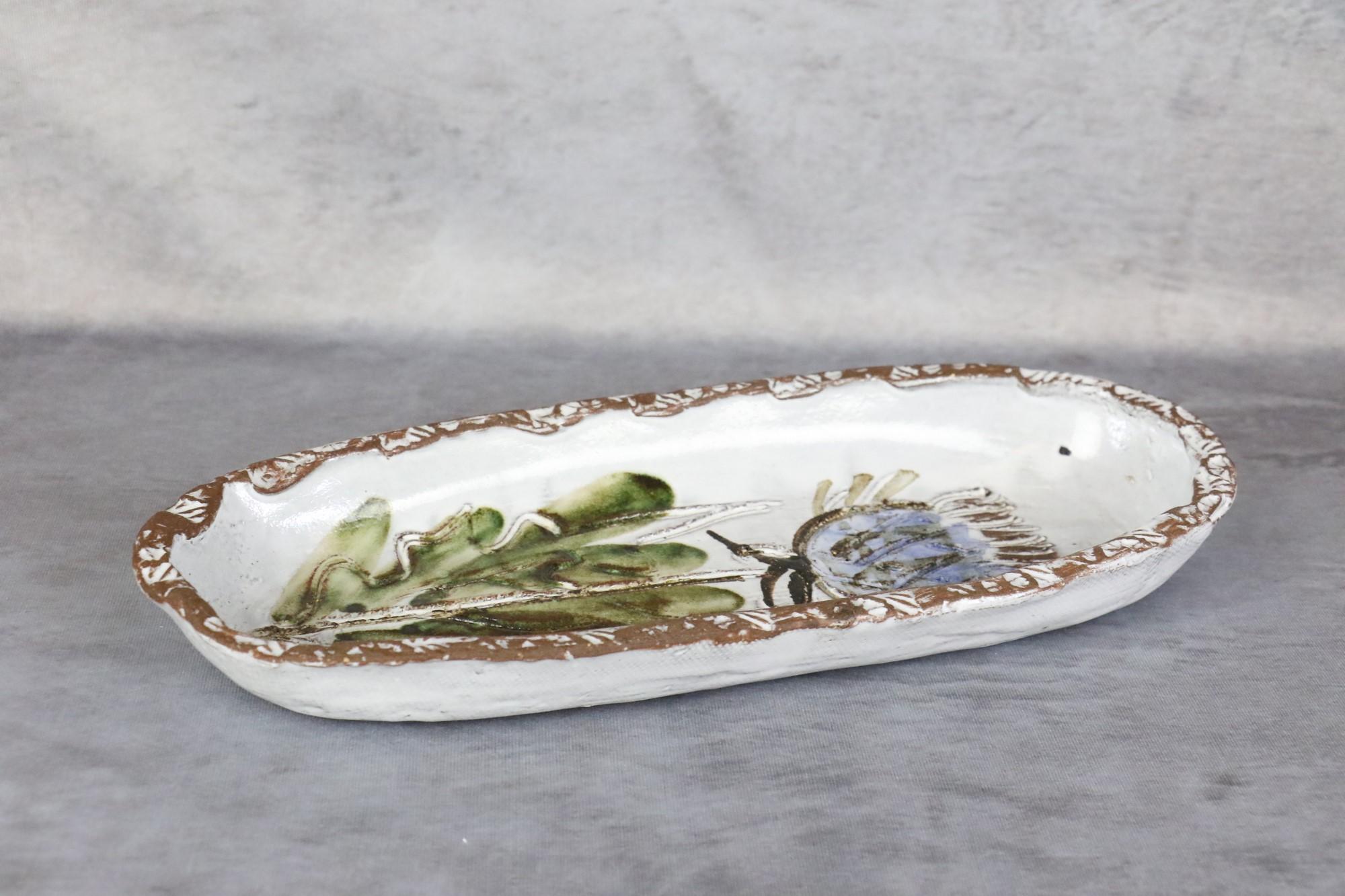 Coppia di vassoi decorativi in ceramica francese di Albert Thiry, 1960 in vendita 8
