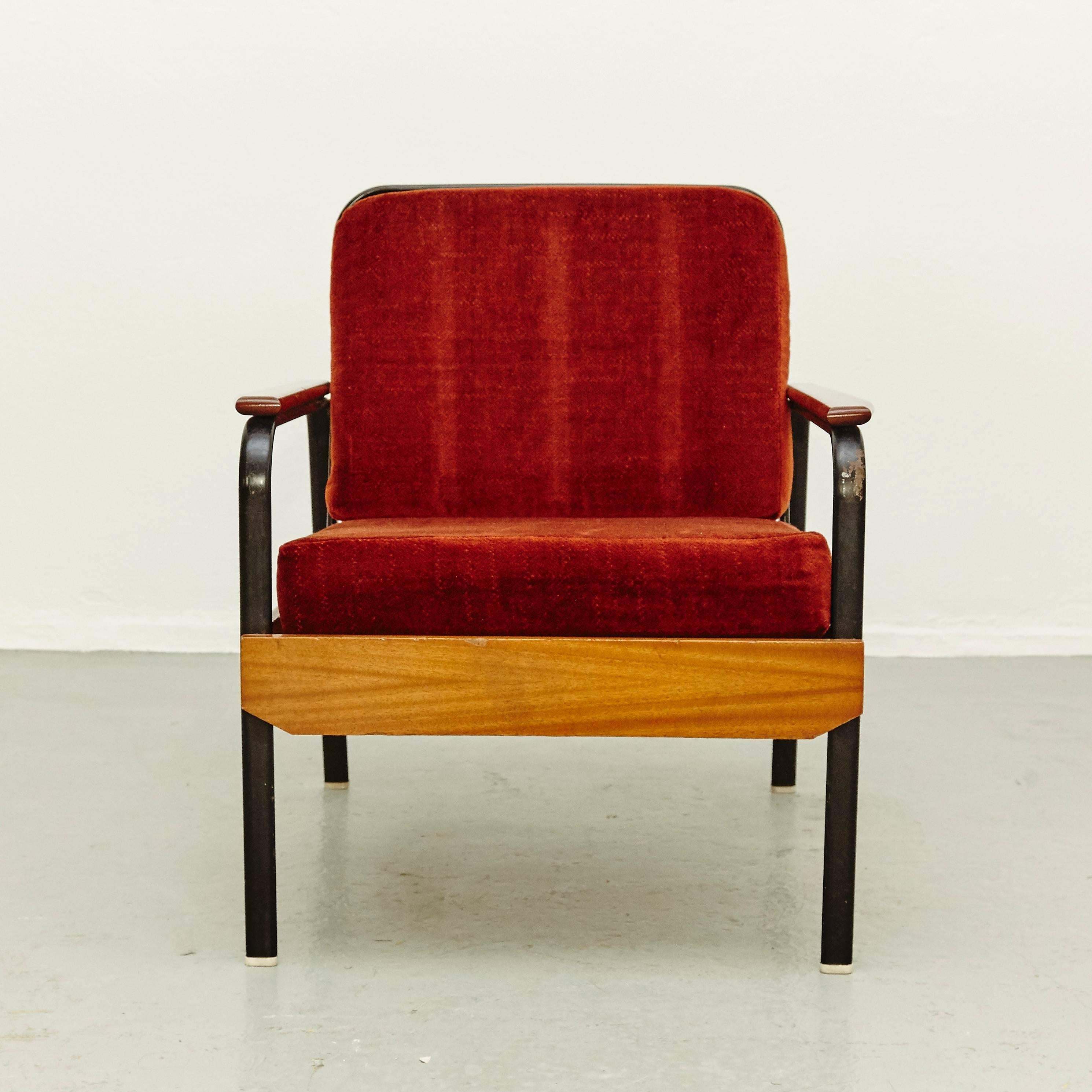 Mid-20th Century Pair of Mid-Century Modern French Easy Chairs after Jean Prouvé, circa 1950