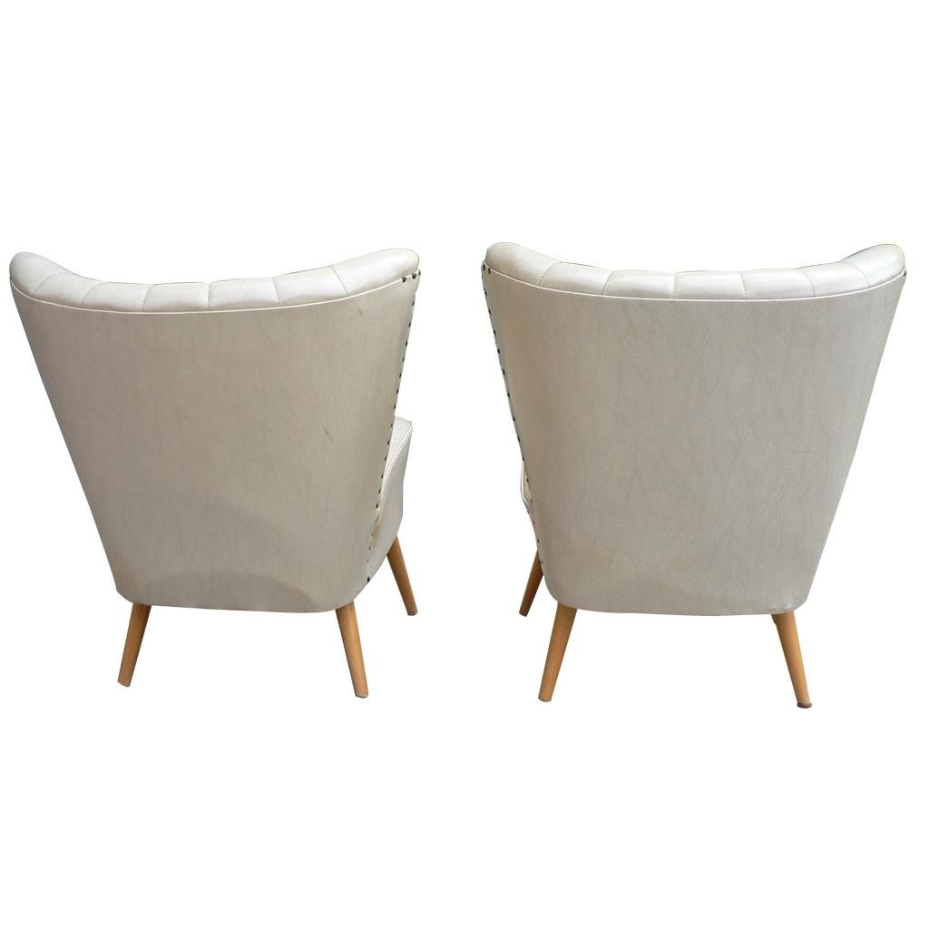 Pair of Mid-Century Modern French Lounge Chairs, France, circa 1950 For Sale 1