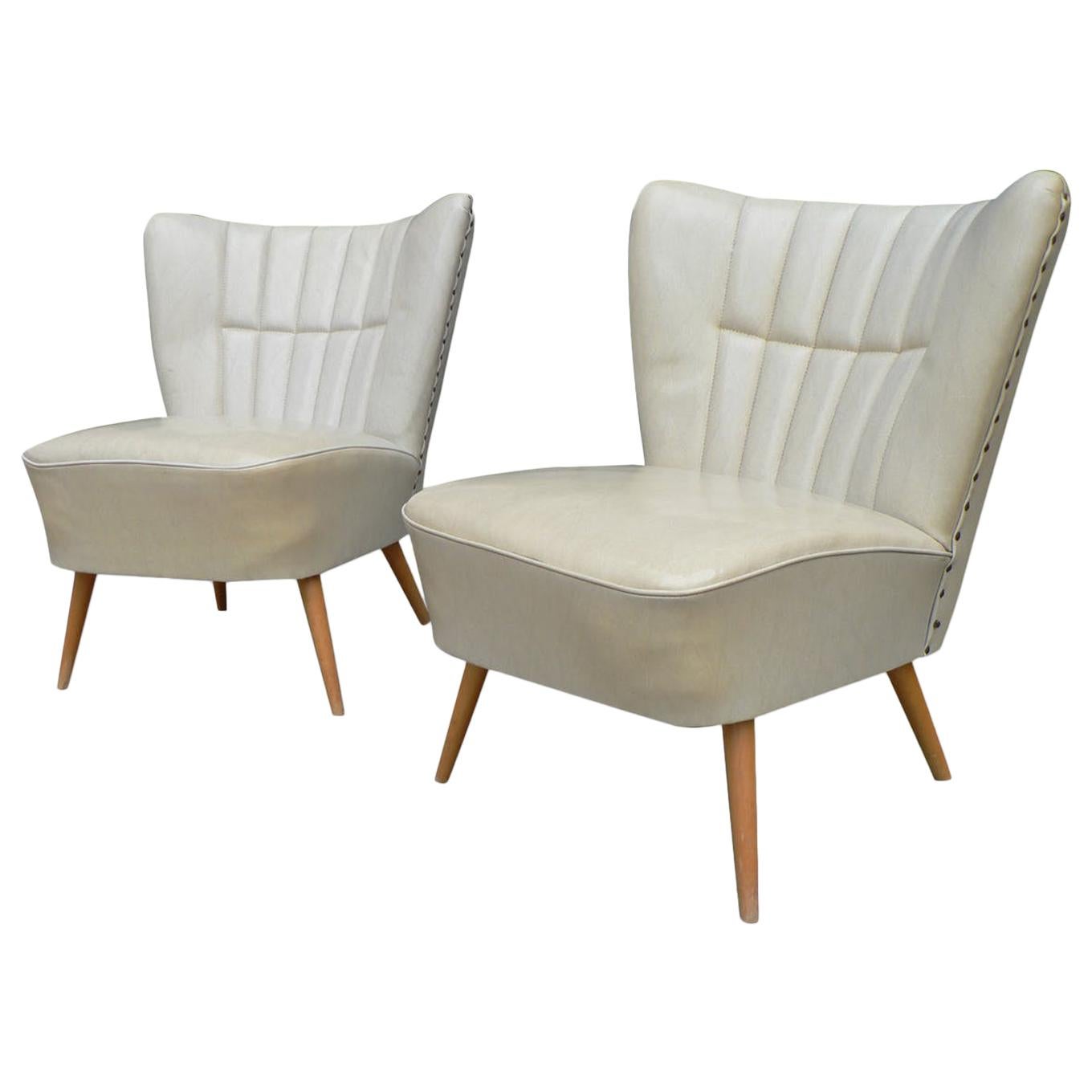 Pair of Mid-Century Modern French Lounge Chairs, France, circa 1950