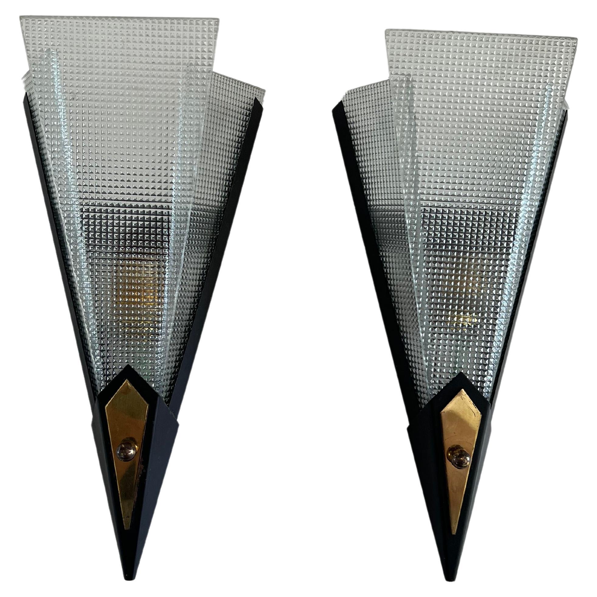 Pair of Mid-Century Modern French Wall Lights by Arlus, circa 1950