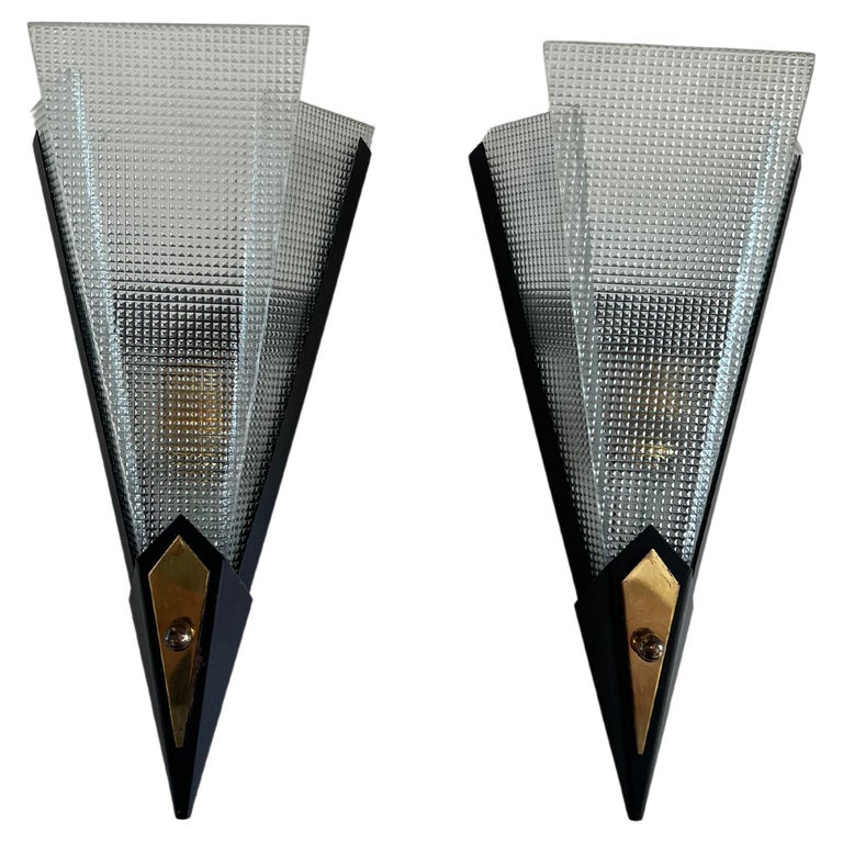 Pair of Mid-Century Modern French Wall Lights by Arlus, circa 1950 For Sale  at 1stDibs