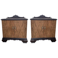 Pair of Mid-Century Modern Front Nightstands with Original Hardware