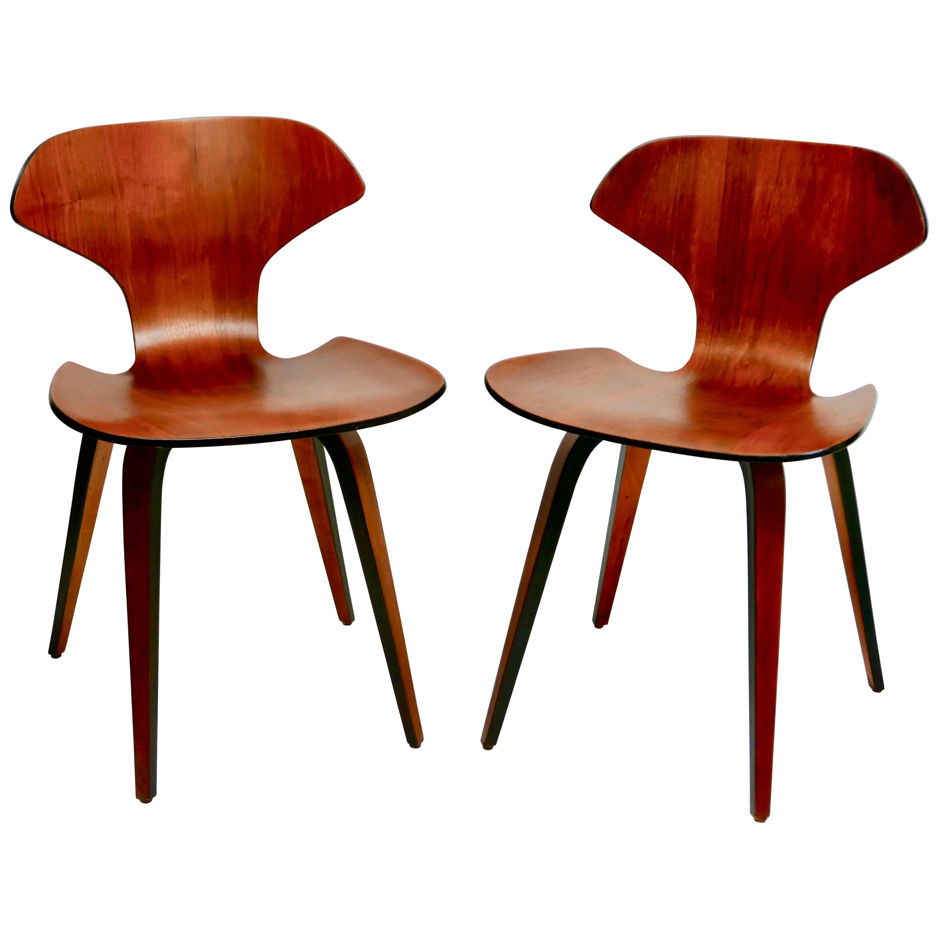 Pair of Mid-Century Modern George Mulhauser Plywood Side Chairs by Plycraft