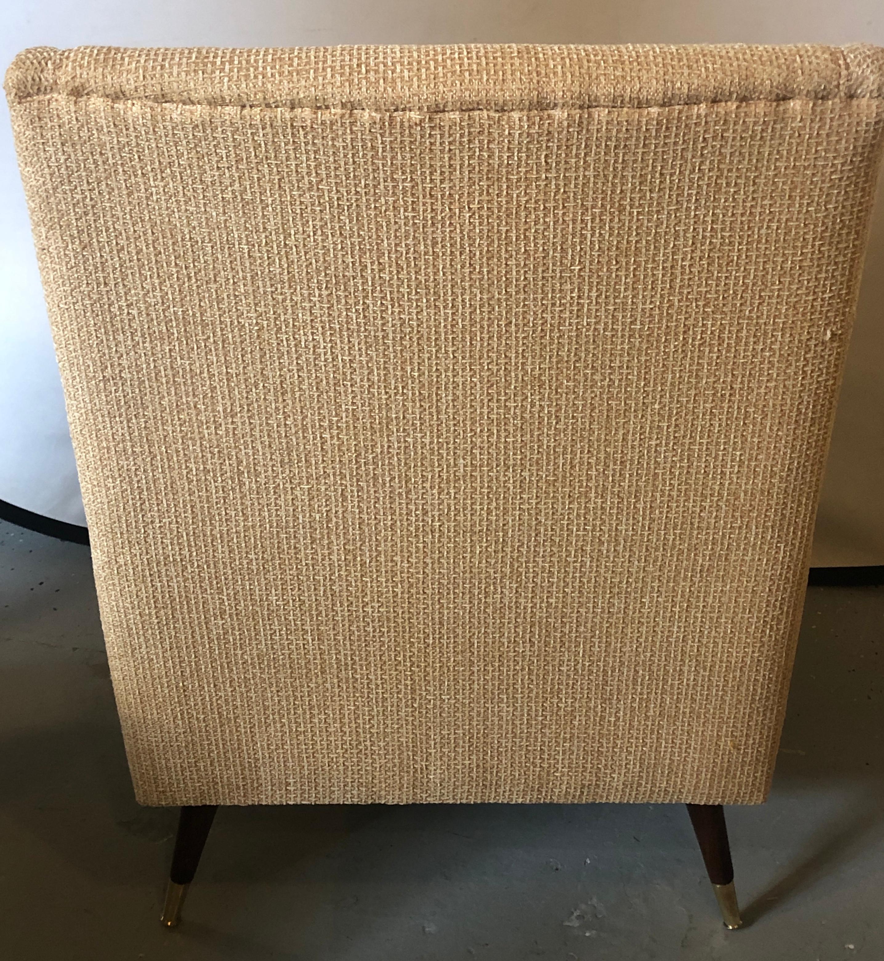 Pair of Mid-Century Modern Gio Ponti Style Arm, Bergere or Wing Back Chairs 6
