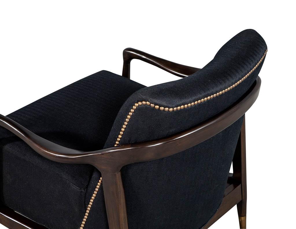 Pair of Mid-Century Modern Gio Ponti Style Arm Club Chairs 6