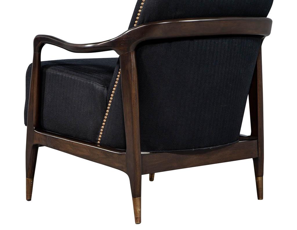 Pair of Mid-Century Modern Gio Ponti Style Arm Club Chairs 7