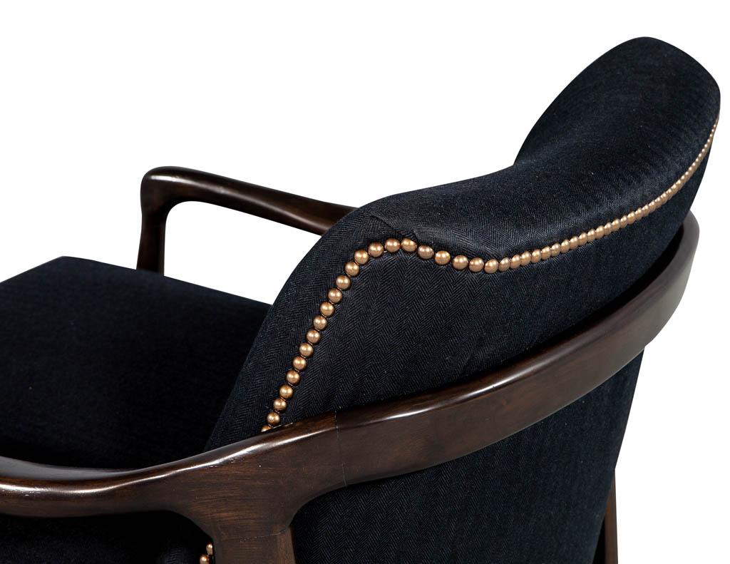 Pair of Mid-Century Modern Gio Ponti Style Arm Club Chairs 9