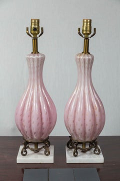 Pair of Mid-Century Modern Glass Table Lamps