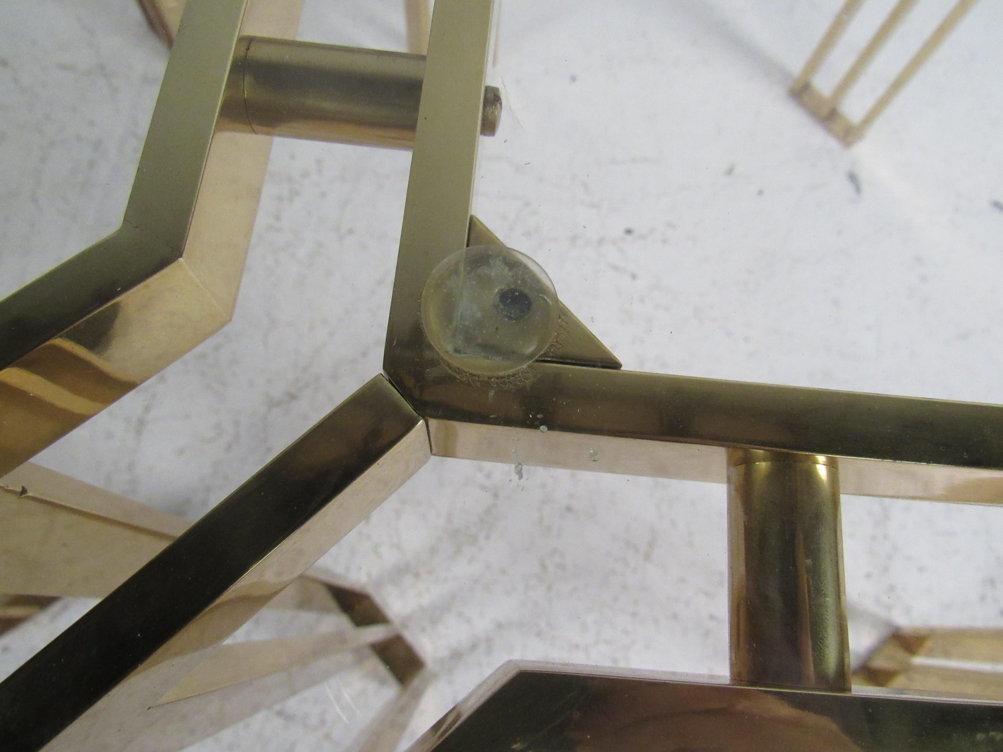 Mid-20th Century Pair of Italian Mid-Century Modern Glass Top End Tables