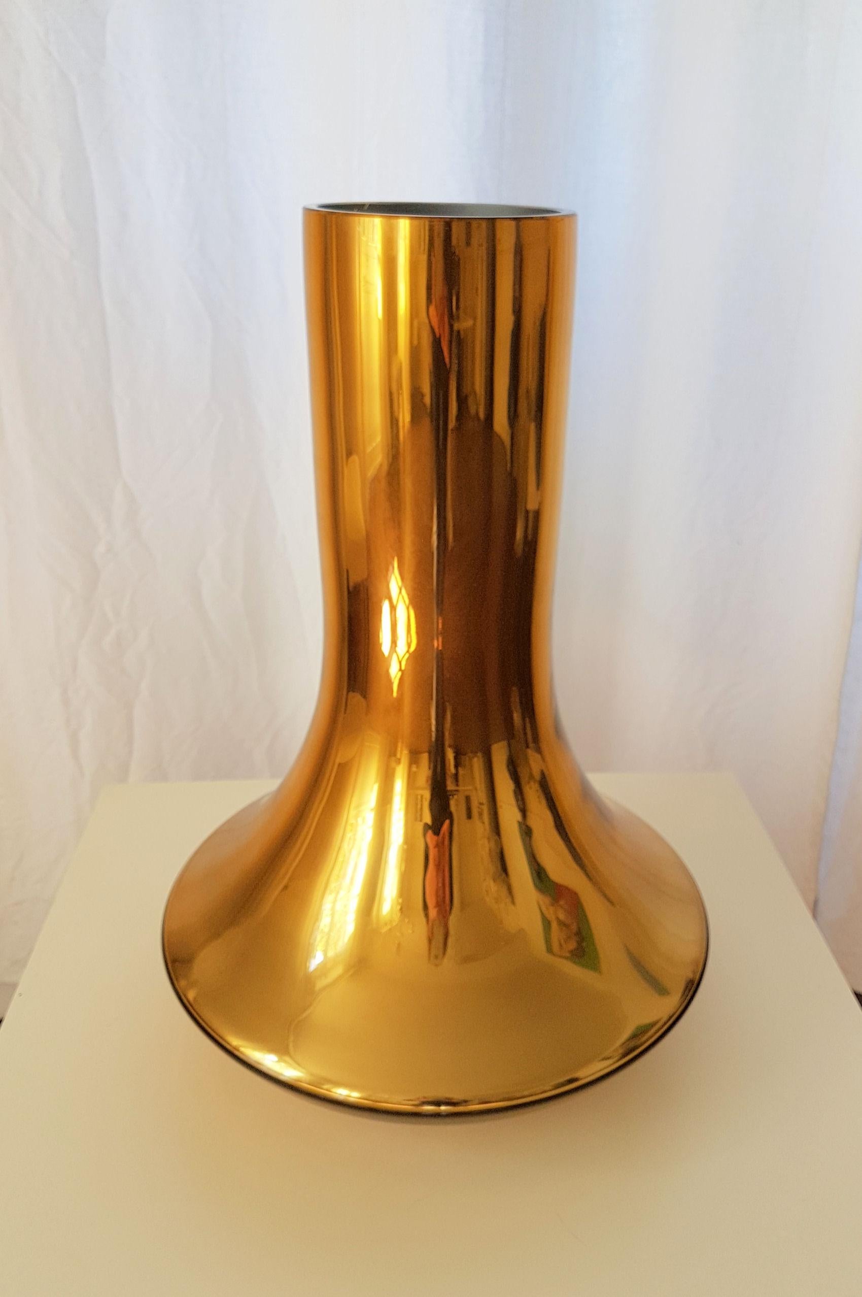 Pair of Mid-Century Modern Gold Murano Glass Vases 1