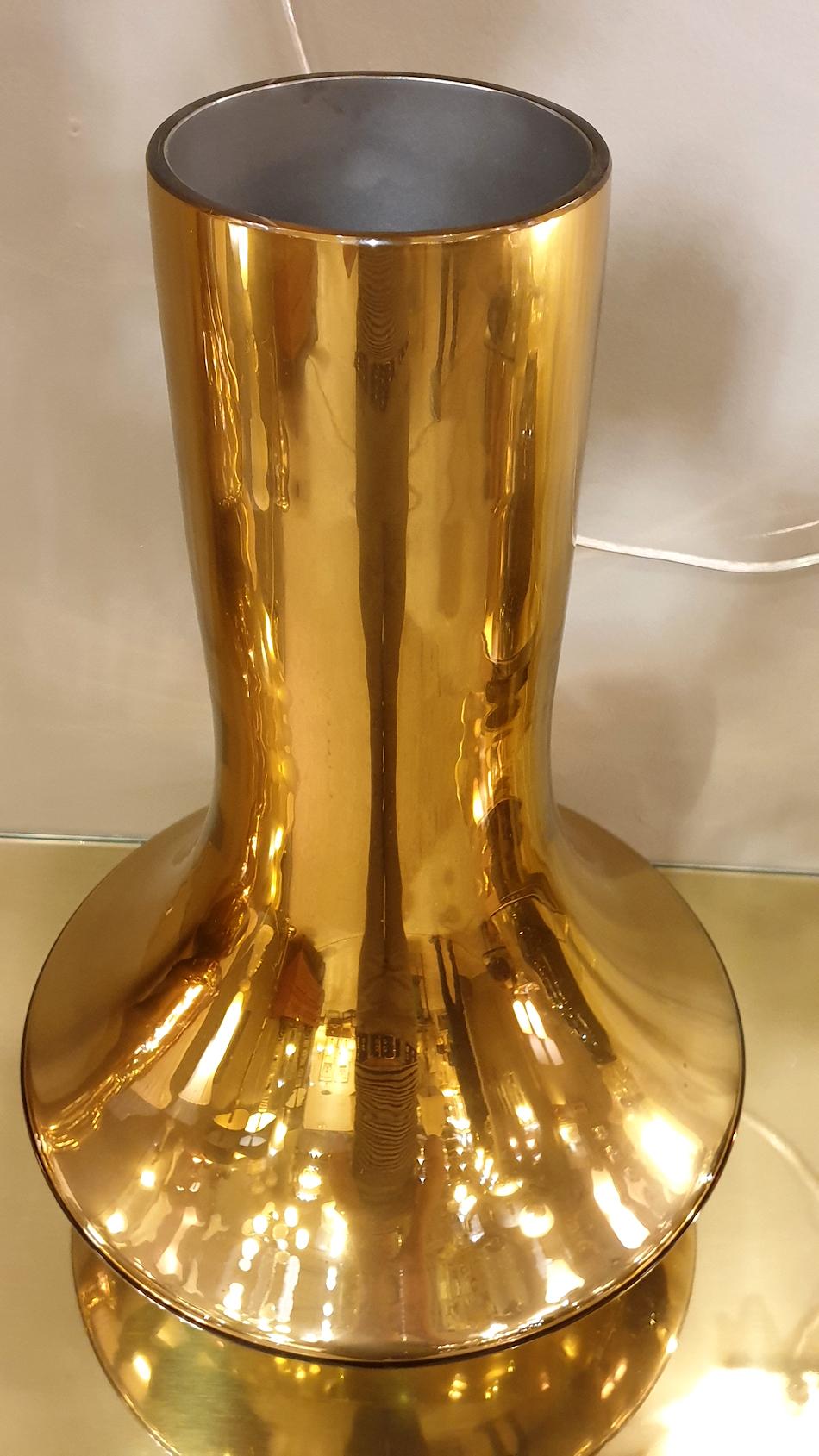 Pair of Mid-Century Modern Gold Murano Glass Vases 3