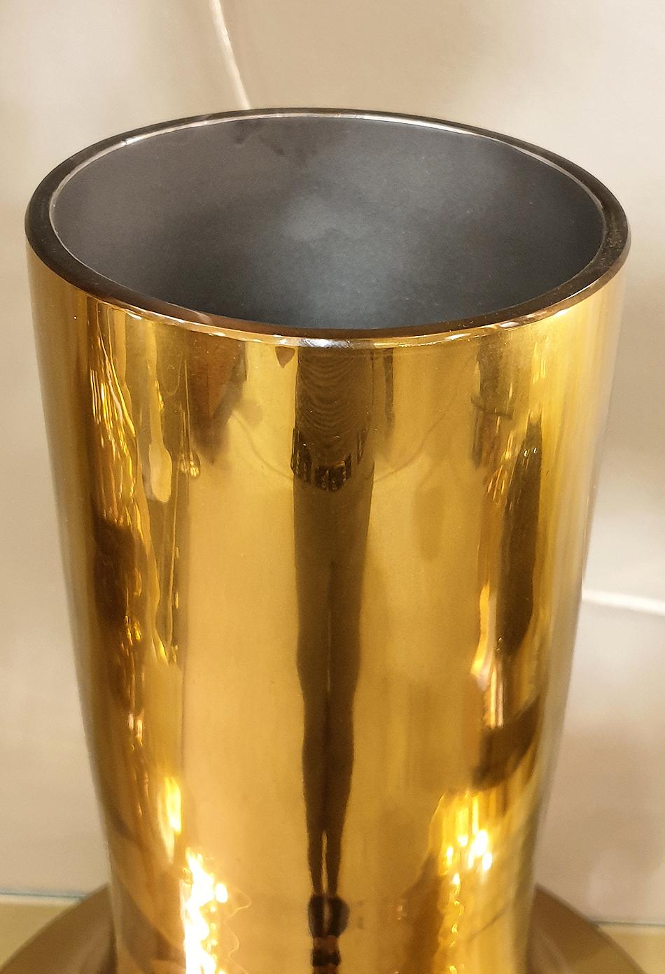 Pair of Mid-Century Modern Gold Murano Glass Vases 4