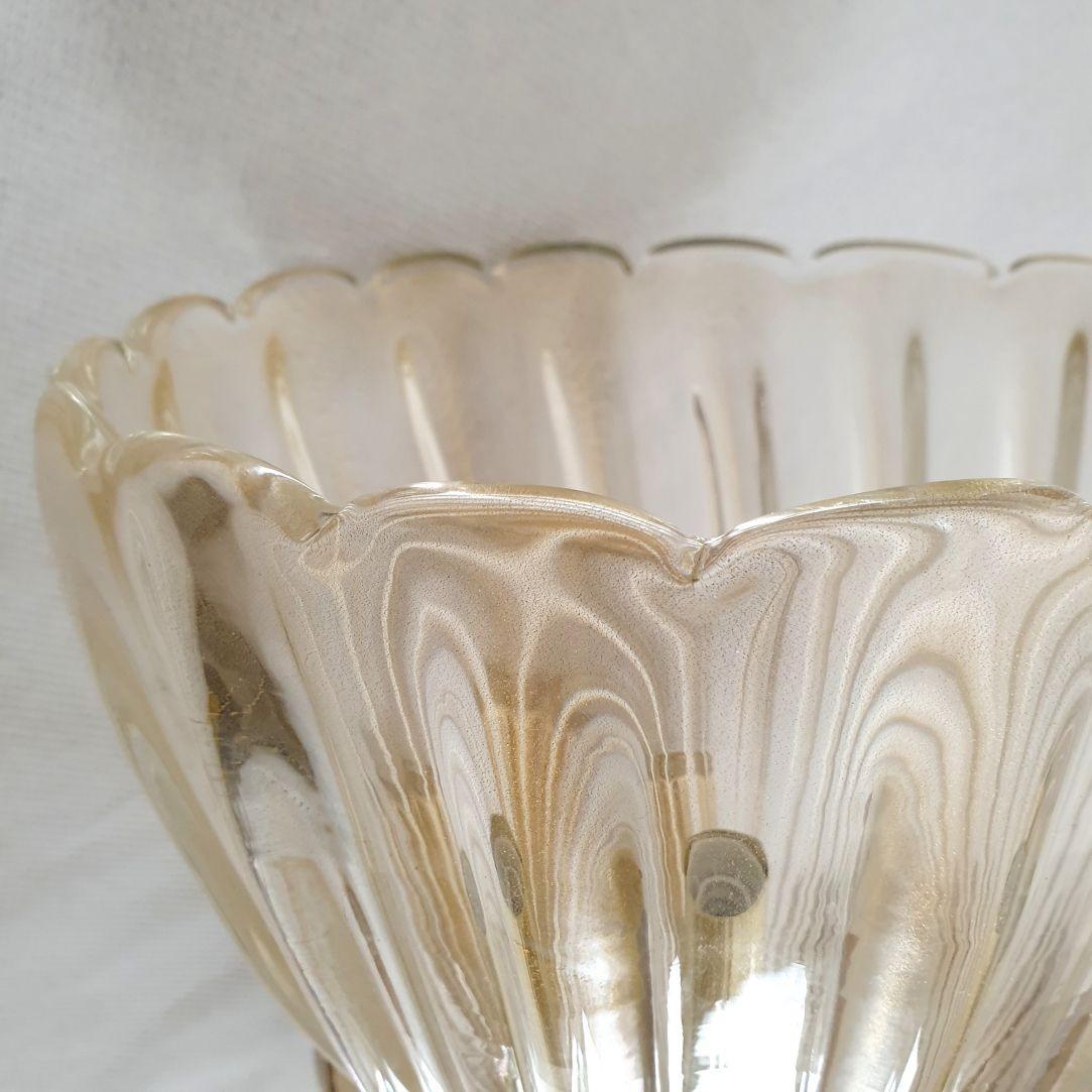 Pair of Mid-Century Modern Gold Murano Glass Sconces, Set of Four 5
