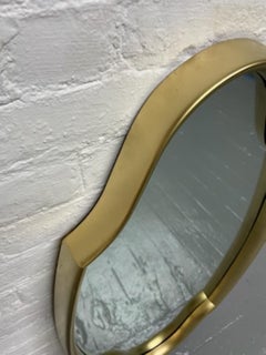Pair of Mid-Century Modern Gold Sculptural Mirrors