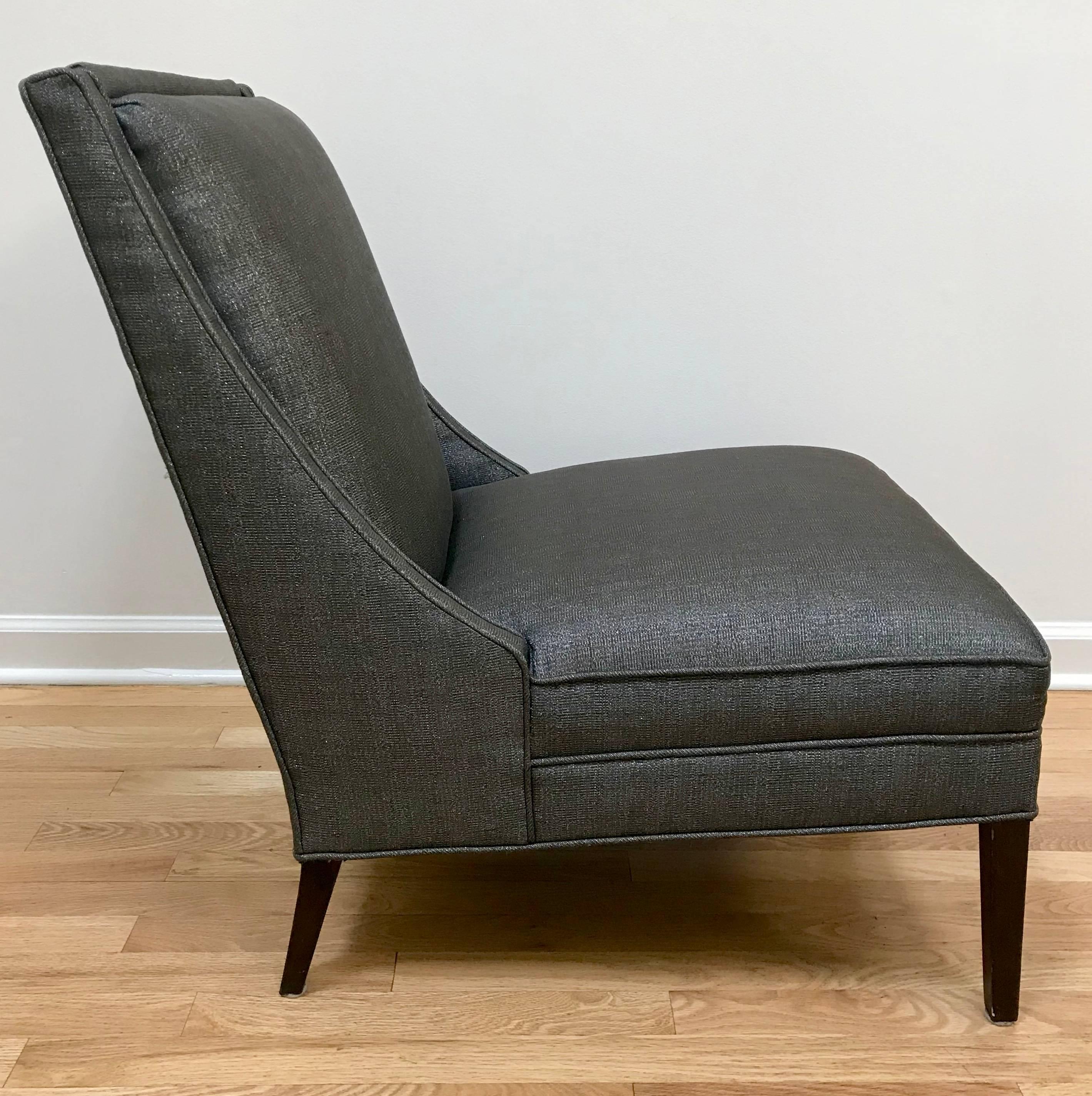 Mid-Century Modern Pair of Mid Century Modern Gray Slipper Chairs in the Style of Paul McCobb