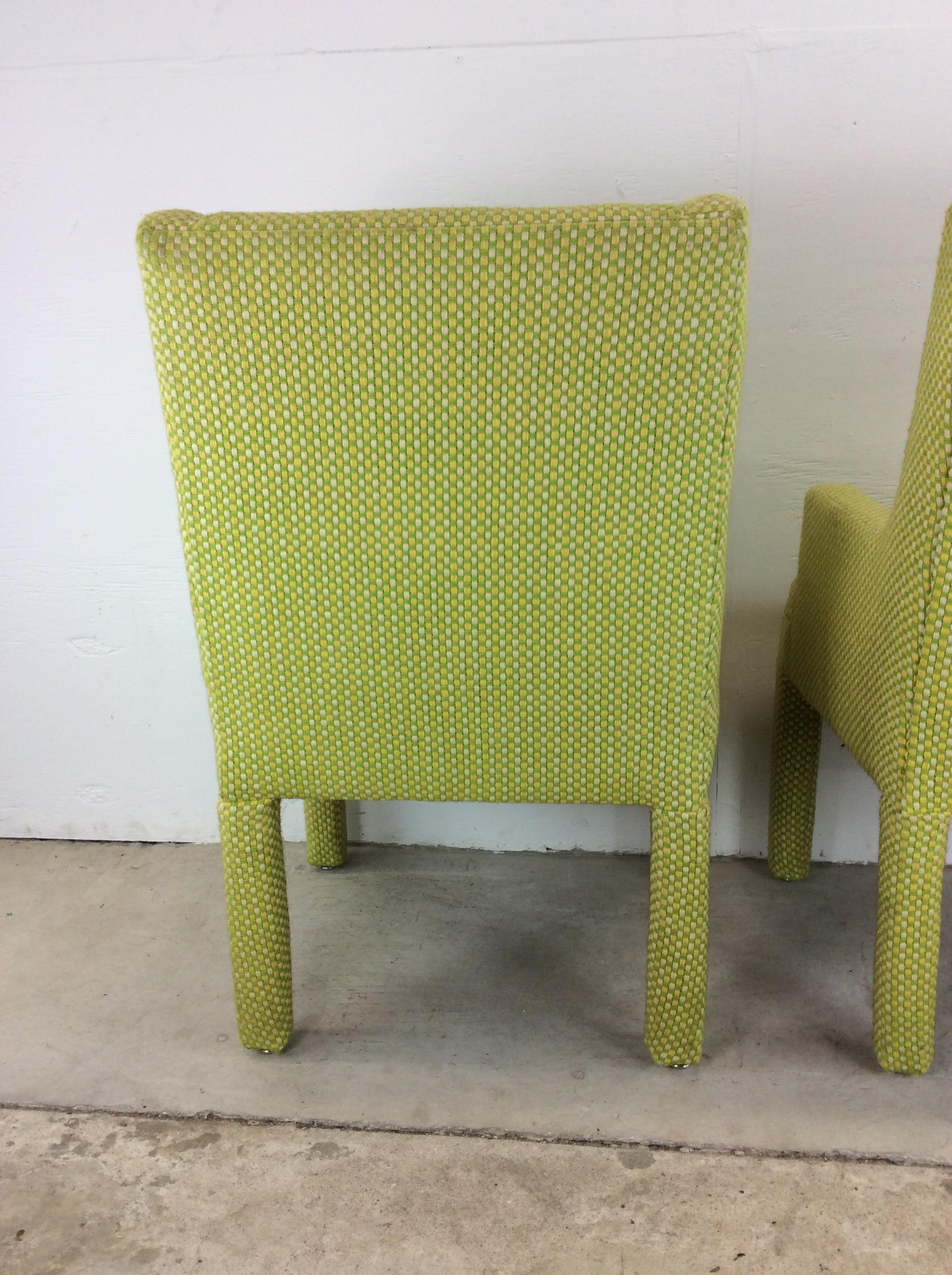 Pair of Mid Century Modern Green Armchairs with Tufted Seat Back For Sale 12