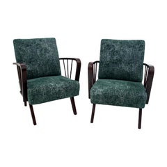 Two midcentury modern, Green Retro Armchairs, 1960s