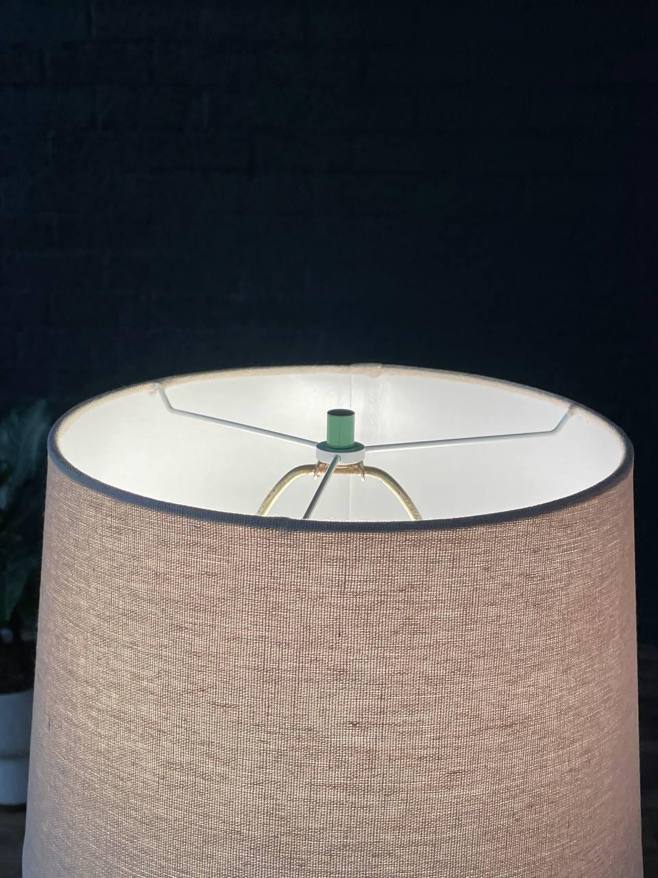 Mid-20th Century Pair of Mid-Century Modern Green Tulip Shape Table Lamps by Laurel