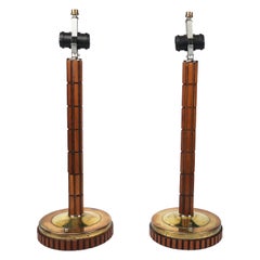 Pair of Mid-Century Modern Gruvwood Table Lamps