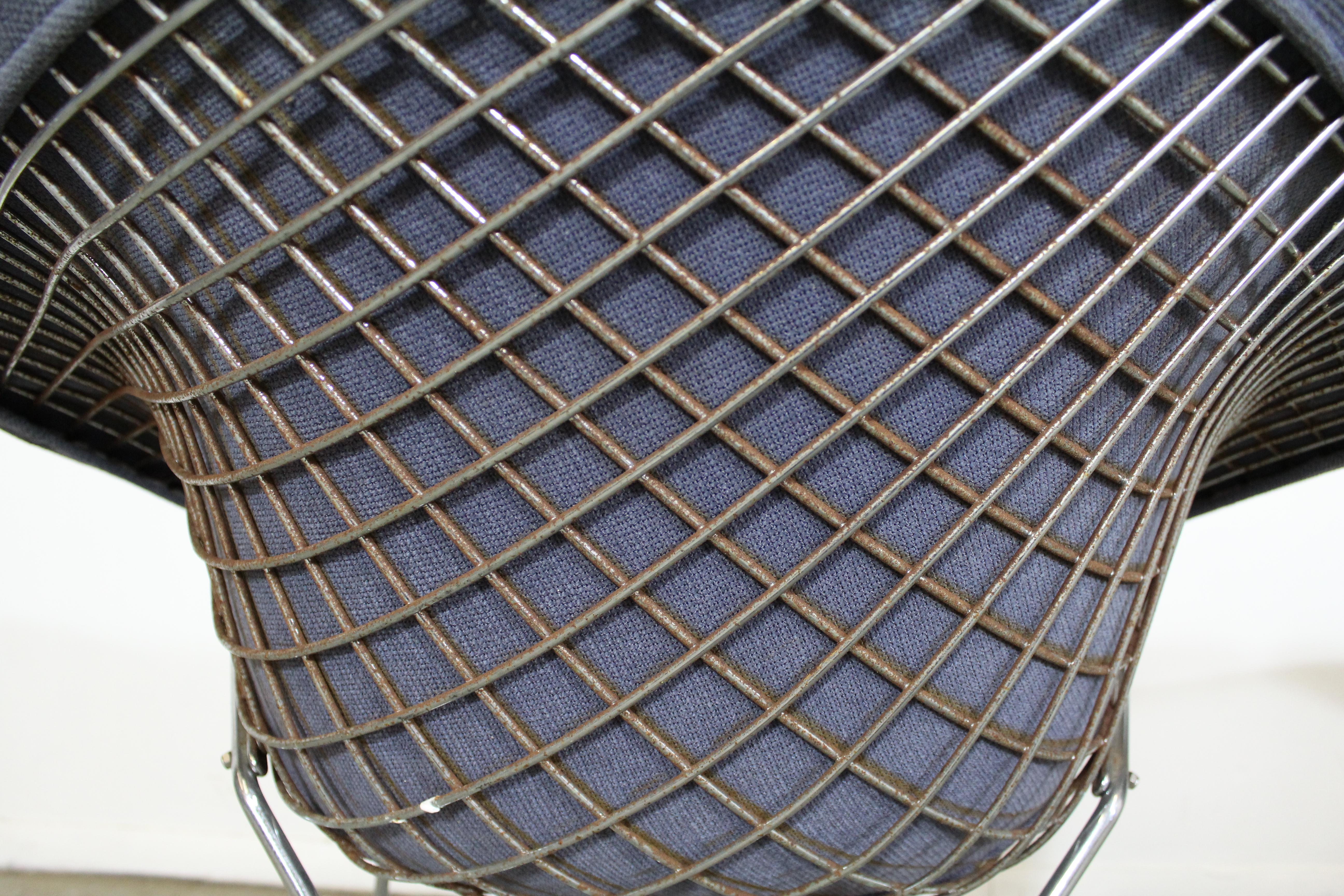 Pair of Mid-Century Modern Harry Bertoia for Knoll Chrome Diamond Chairs 3