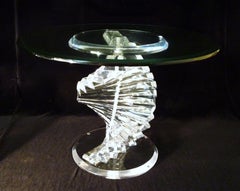 Pair of Mid-Century Modern Helix Lucite Spiral Side Tables