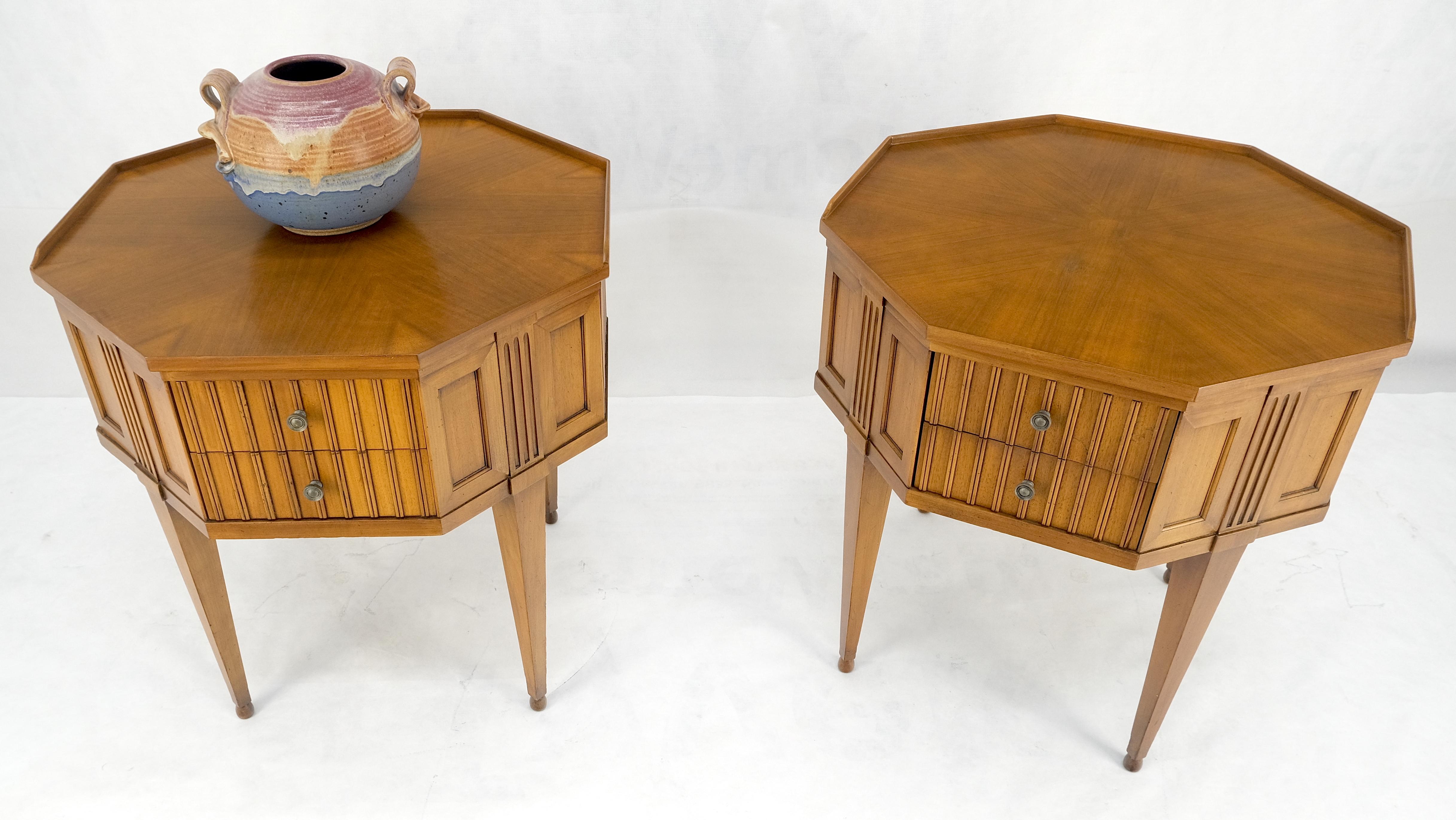 Pair of Mid Century Modern Hexagon John Widdicomb End Tables Nightstands MINT For Sale 3