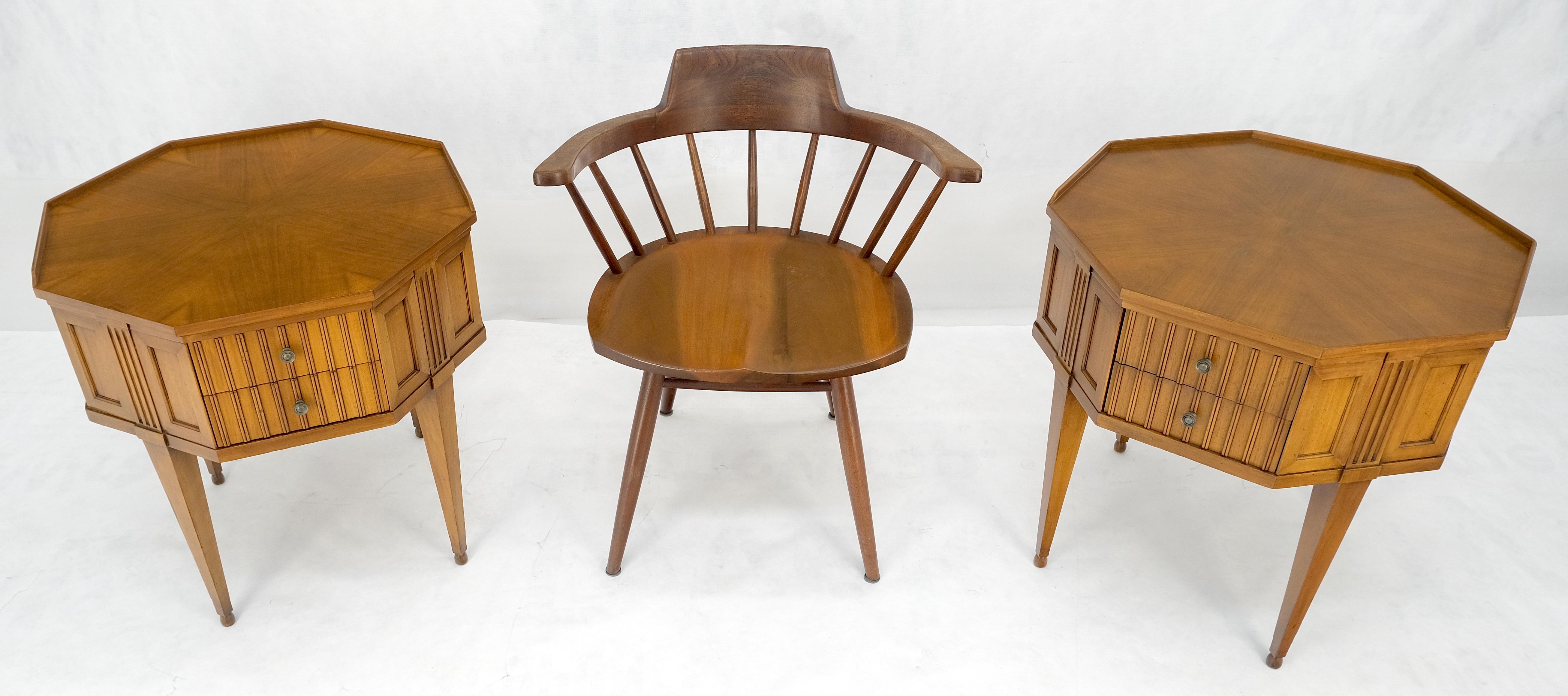 Pair of Mid Century Modern Hexagon John Widdicomb End Tables Nightstands MINT For Sale 4