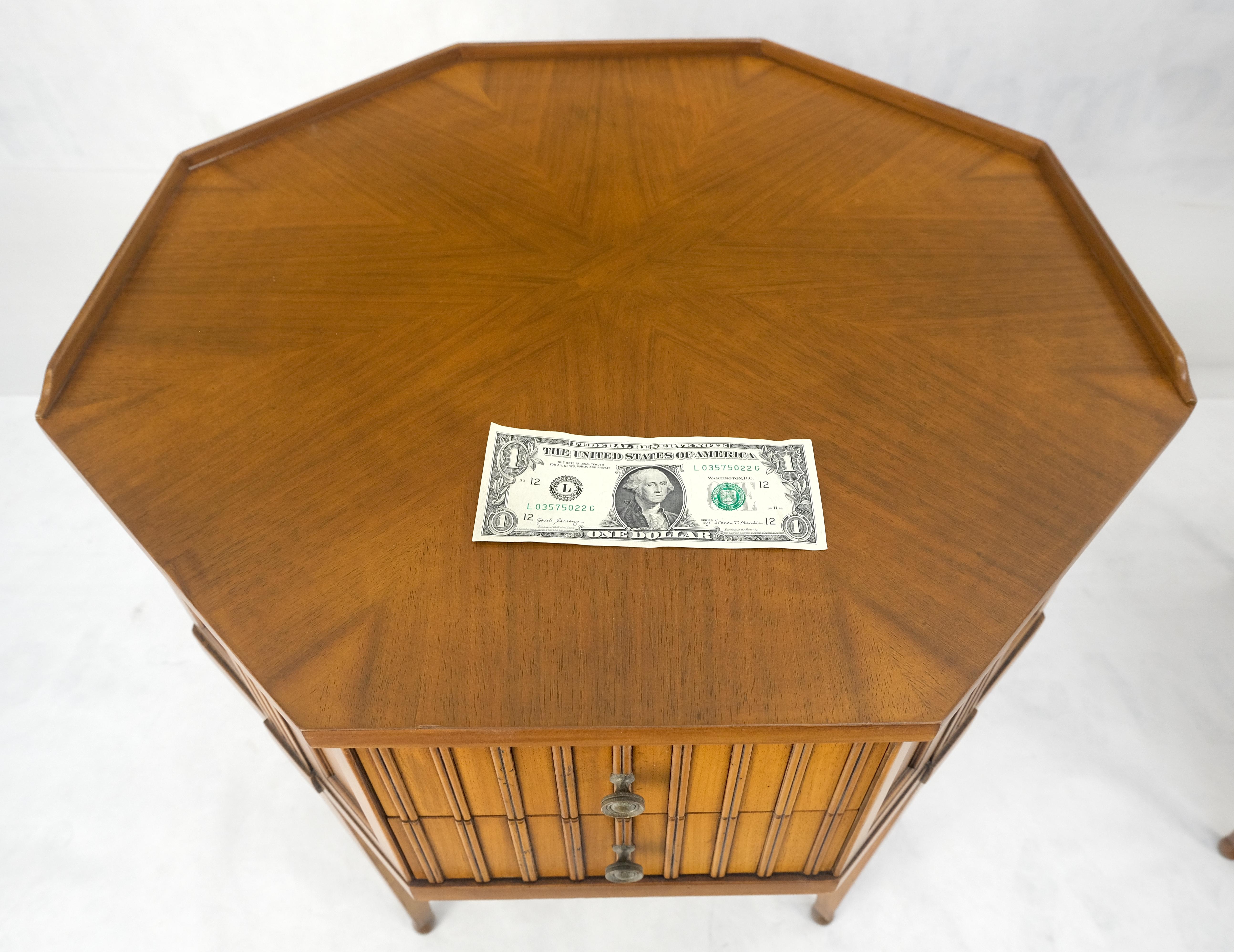 Pair of Mid Century Modern Hexagon John Widdicomb End Tables Nightstands MINT For Sale 7