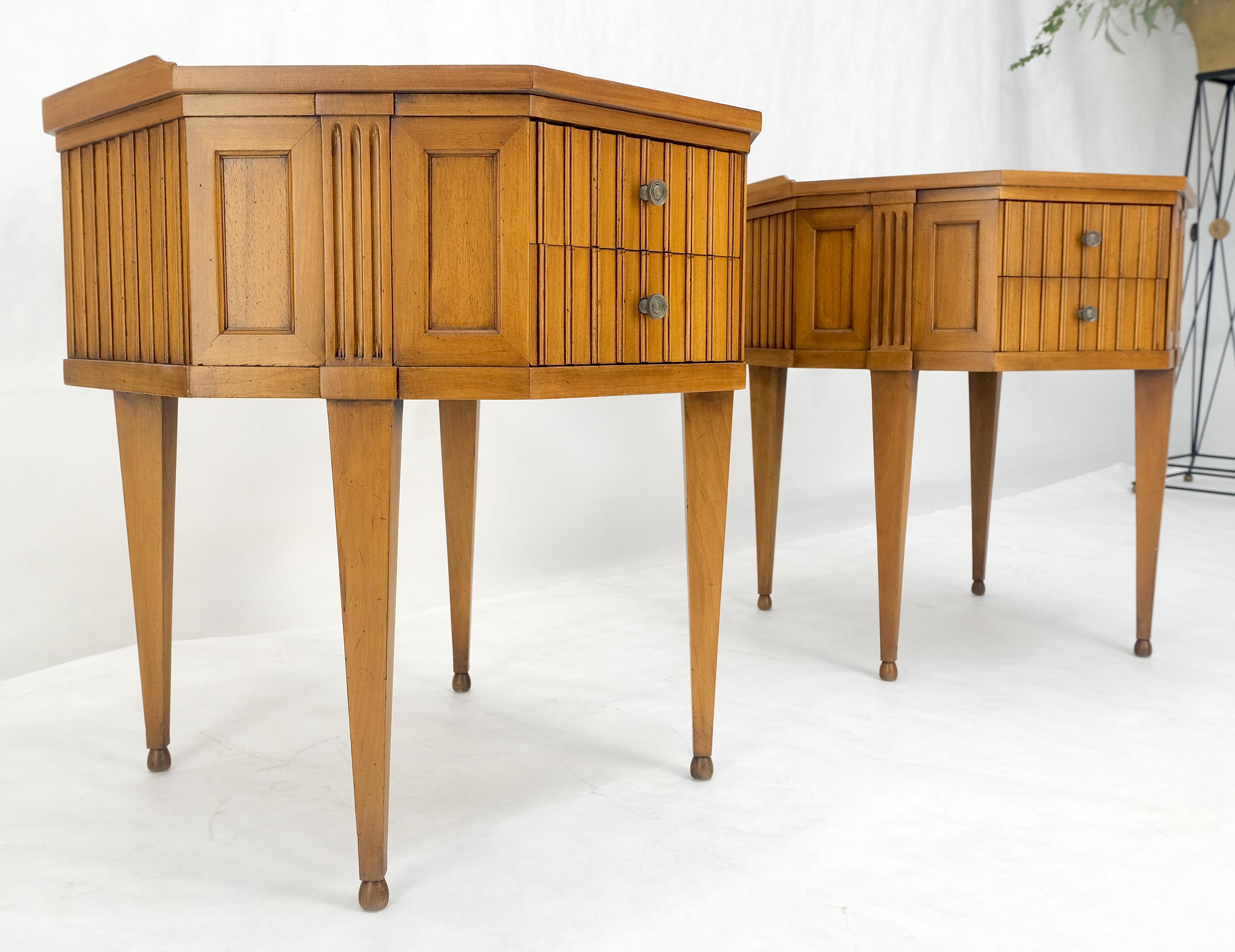 20th Century Pair of Mid Century Modern Hexagon John Widdicomb End Tables Nightstands MINT For Sale