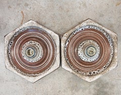 Pair of Mid Century Modern Hexagonal Fat Lava Sconces, West Germany 1970s
