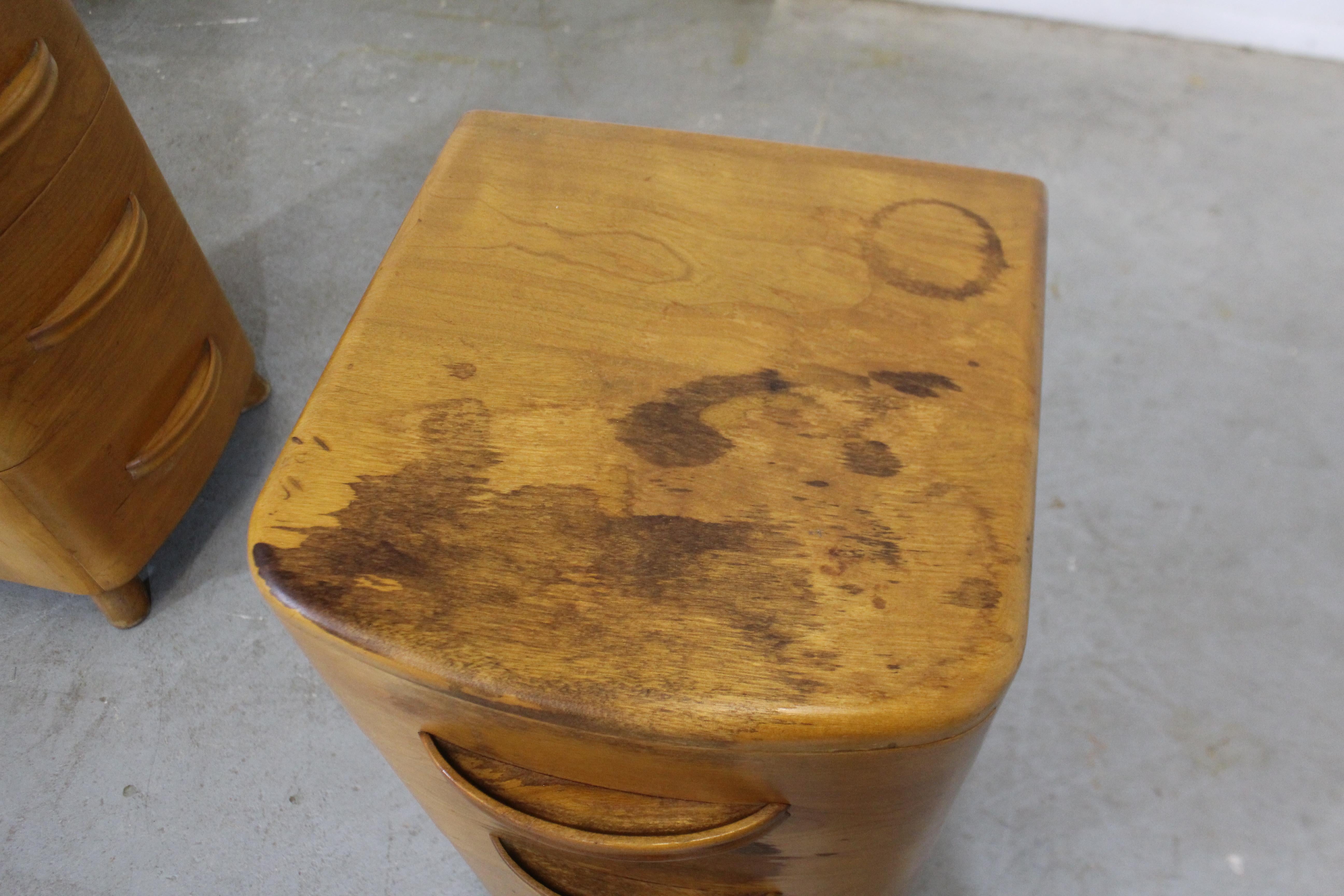 Mid-Century Modern Heywood Wakefield Crescendo Champagner-Nachttische, Paar 2