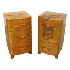 Mid-Century Modern Heywood Wakefield Crescendo Champagner-Nachttische, Paar