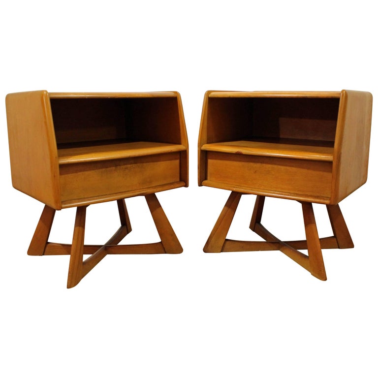 Pair of MidCentury Modern Heywood Wakefield Sculptura Wheat