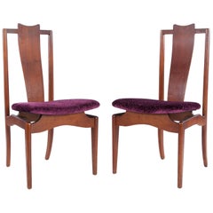 Pair of Mid-Century Modern High Back Chairs in New Osborne 
Little Fabric