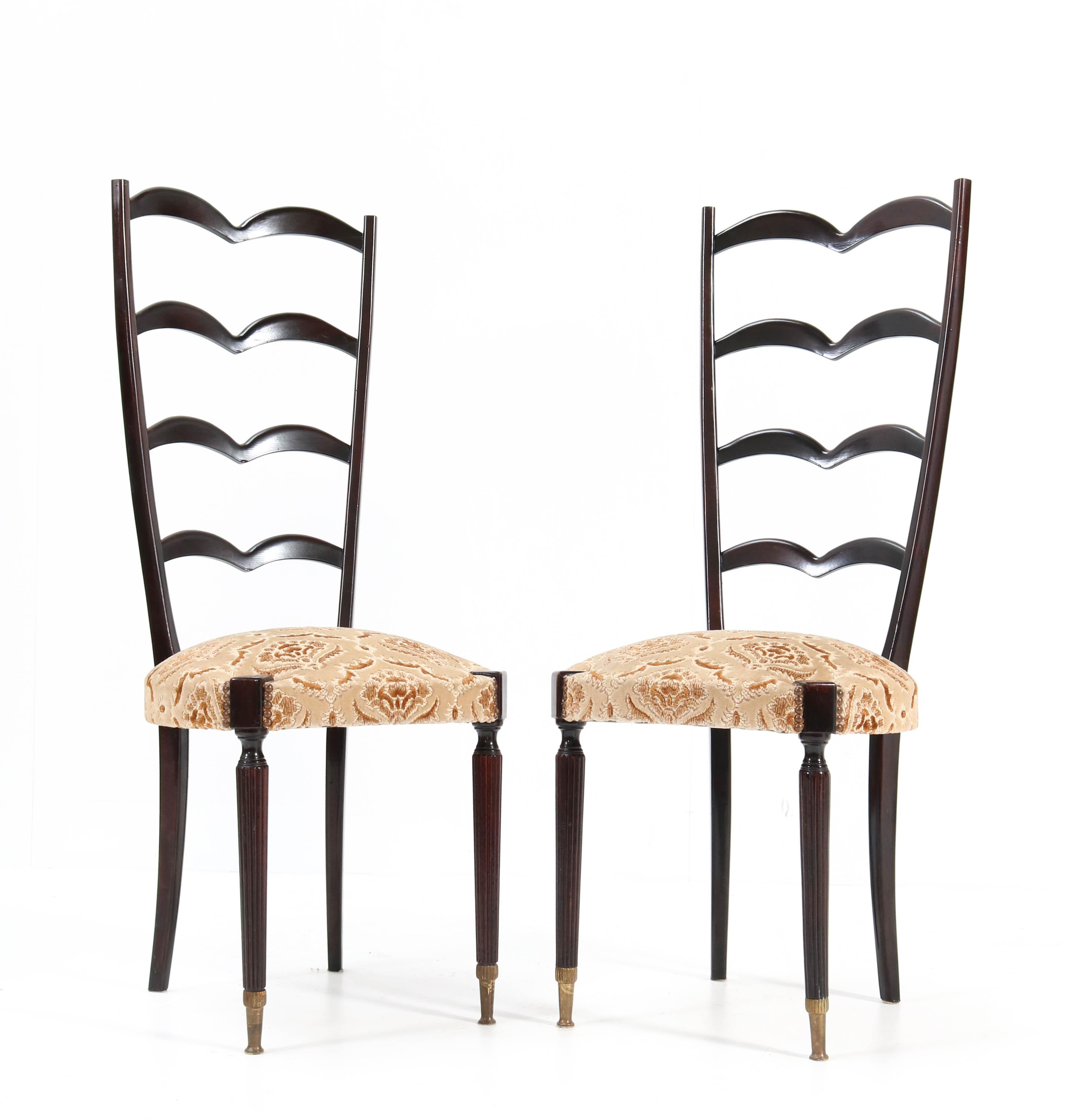 Mid-20th Century Pair of Mid-Century Modern High Back Side Chairs Attributed to Paolo Buffa