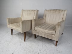 Pair of Mid-Century Modern His and Hers Lounge Chairs
