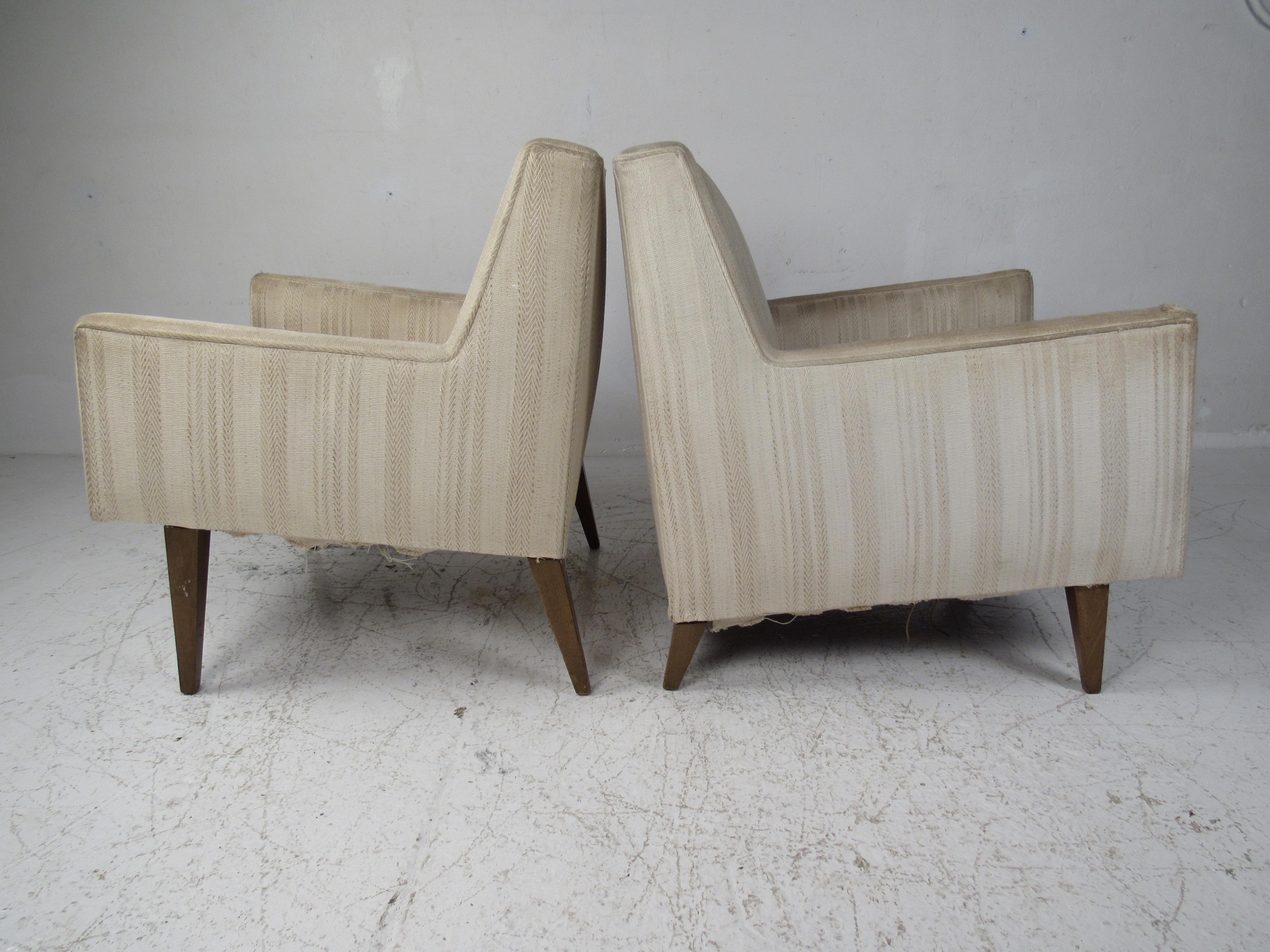 His and Hers Loungesessel, Mid-Century Modern, Paar (Moderne der Mitte des Jahrhunderts) im Angebot