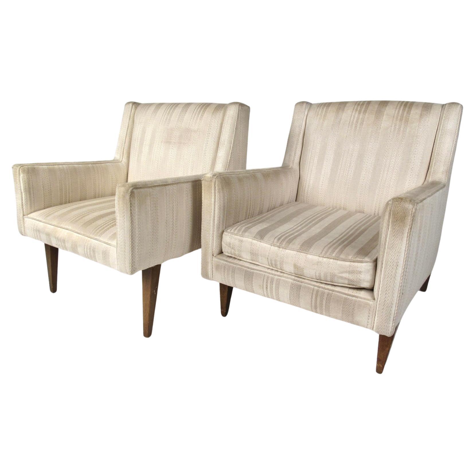 Pair of Mid-Century Modern His & Hers Lounge Chairs