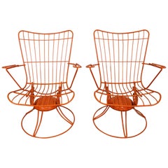 Pair of Mid-Century Modern Homecrest Bottemiller Outdoor Lounge Chairs