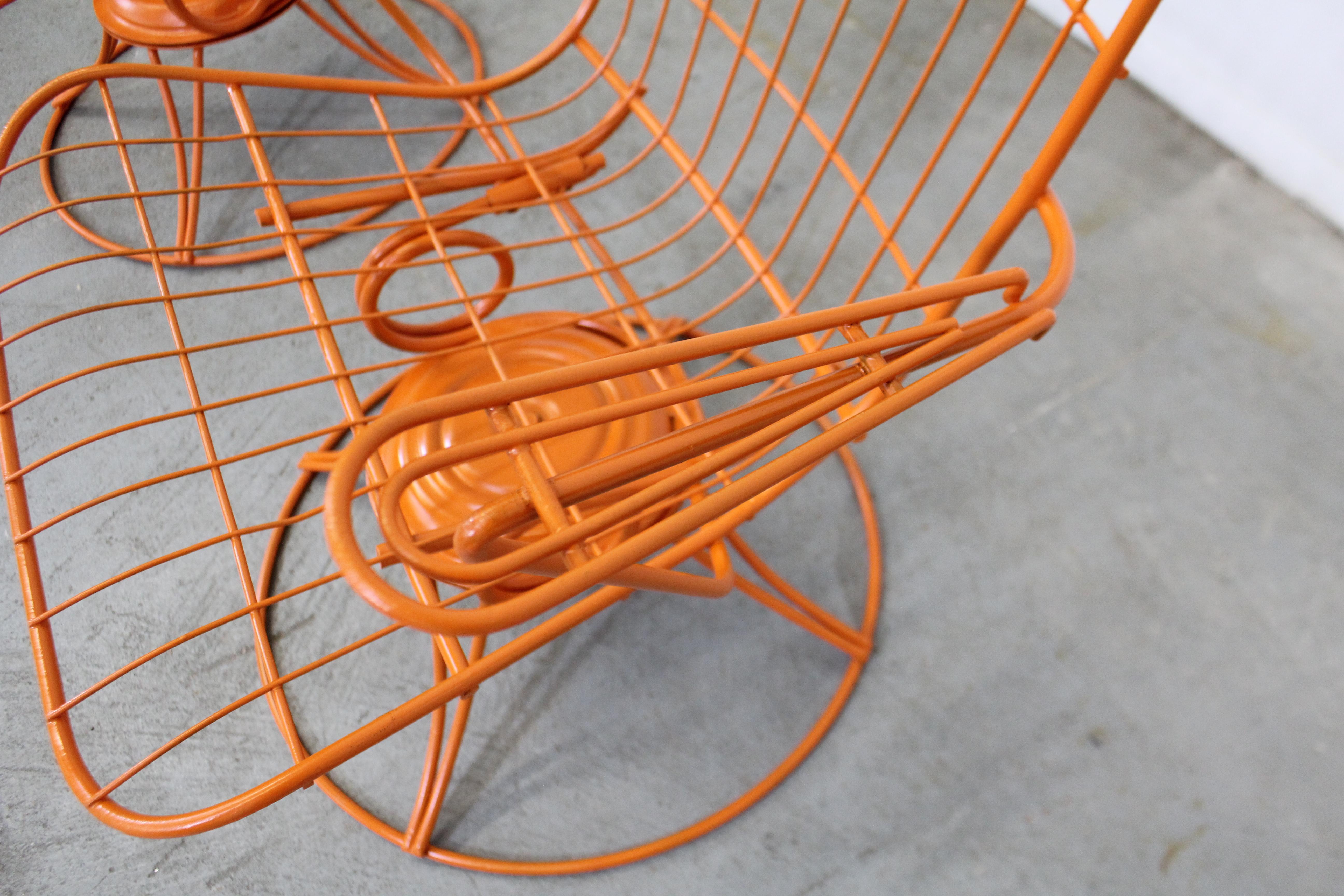Metal Pair of Mid-Century Modern Homecrest Bottemiller Swivel Rocker Lounge Chairs